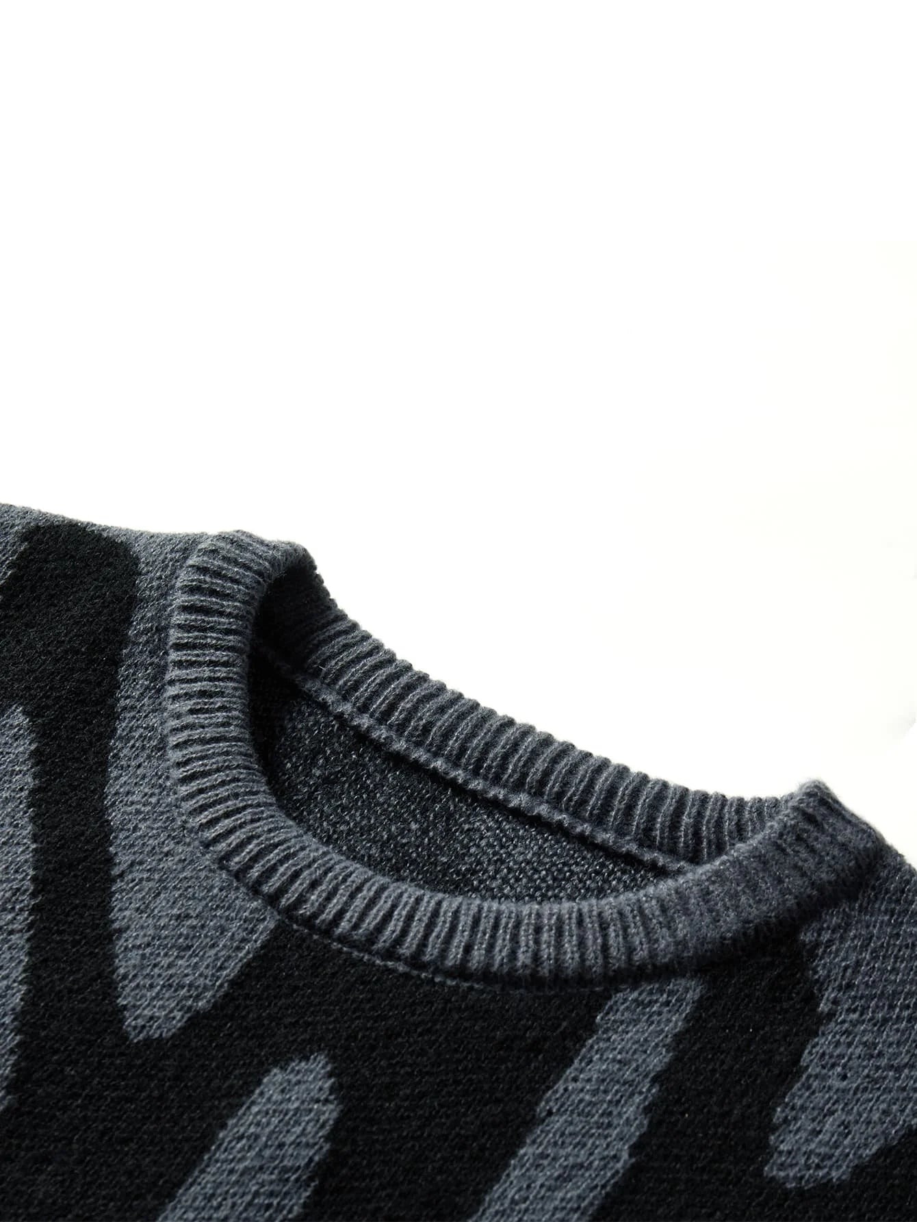 Mens Sweater Wool Lightweight Oversized Abstract Design 2