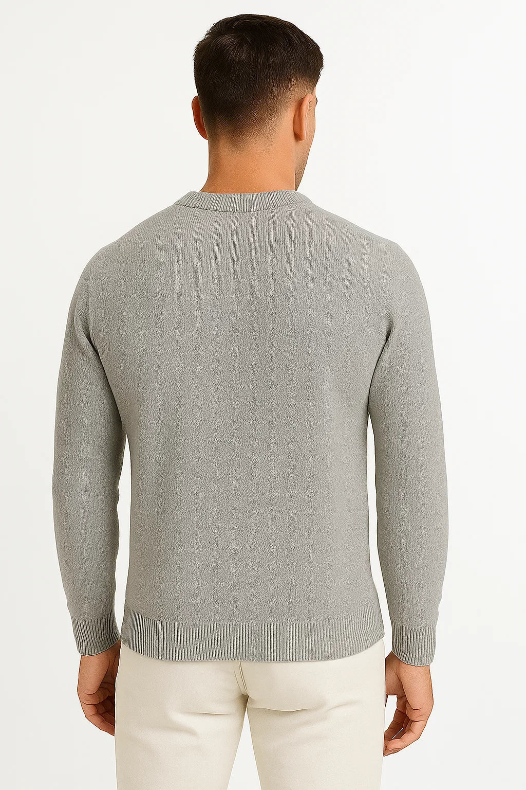 Mens Sweater Grey Wool Quilet Insulation Stylish Design Premium Warmth 2