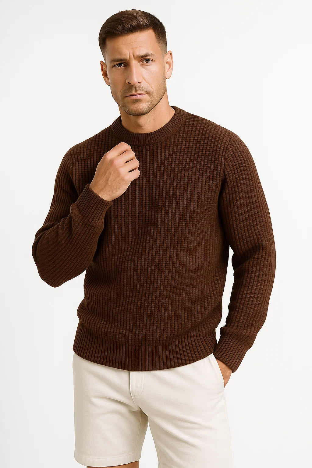 Mens Sweater Grey Wool Quilet Insulation Stylish Design Premium Warmth 3