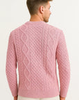 Mens Sweater Grey Wool Blend Slim Fit Cable Knit Casual Wear 2
