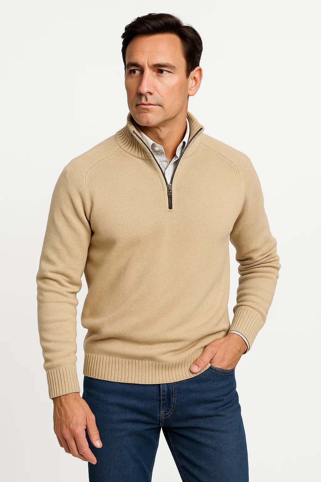 Mens Sweater Wool Relaxed Fit Long Sleeve Casual Comfort for Fall and Winter 1