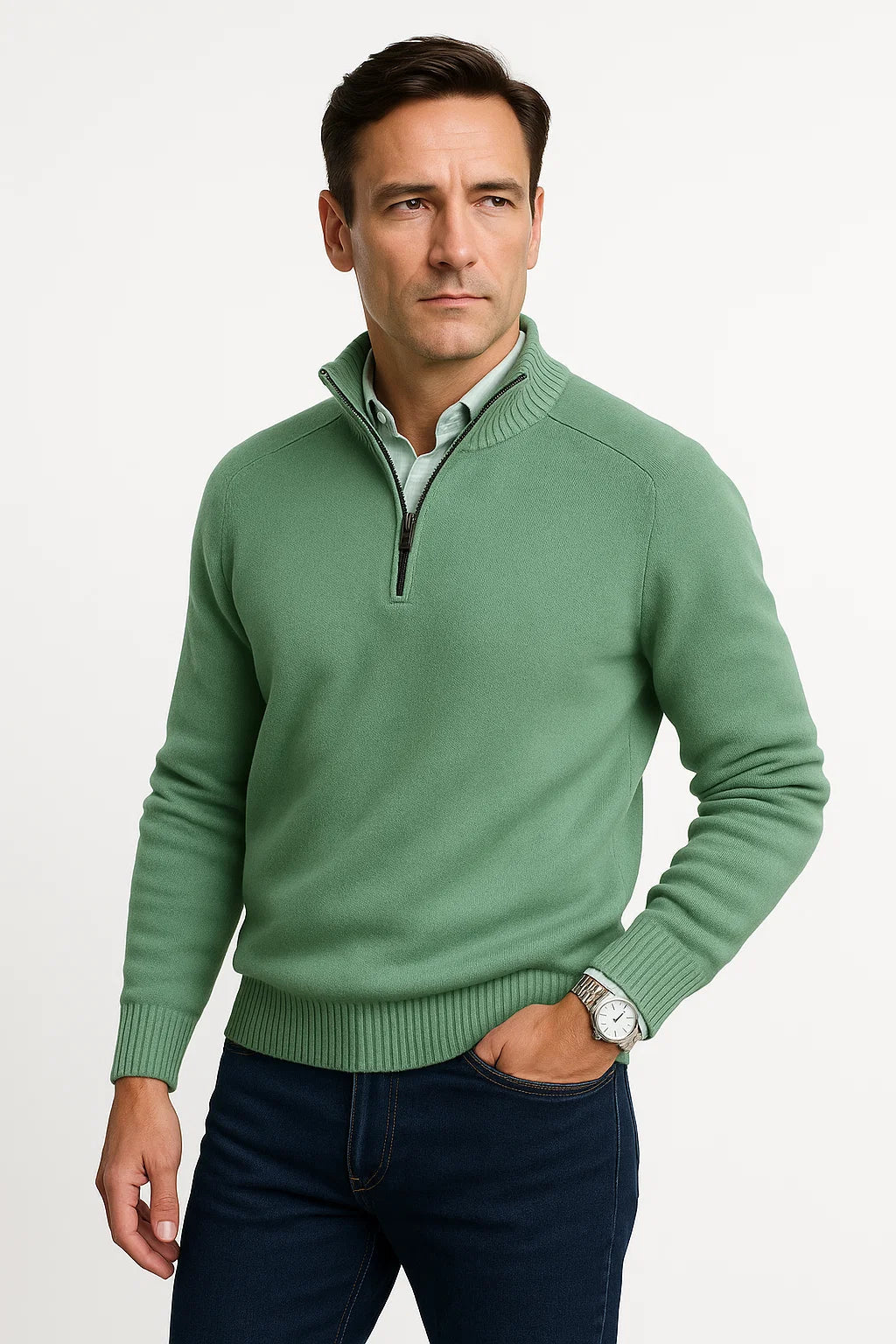 Mens Sweater Wool Relaxed Fit Long Sleeve Casual Comfort for Fall and Winter 3