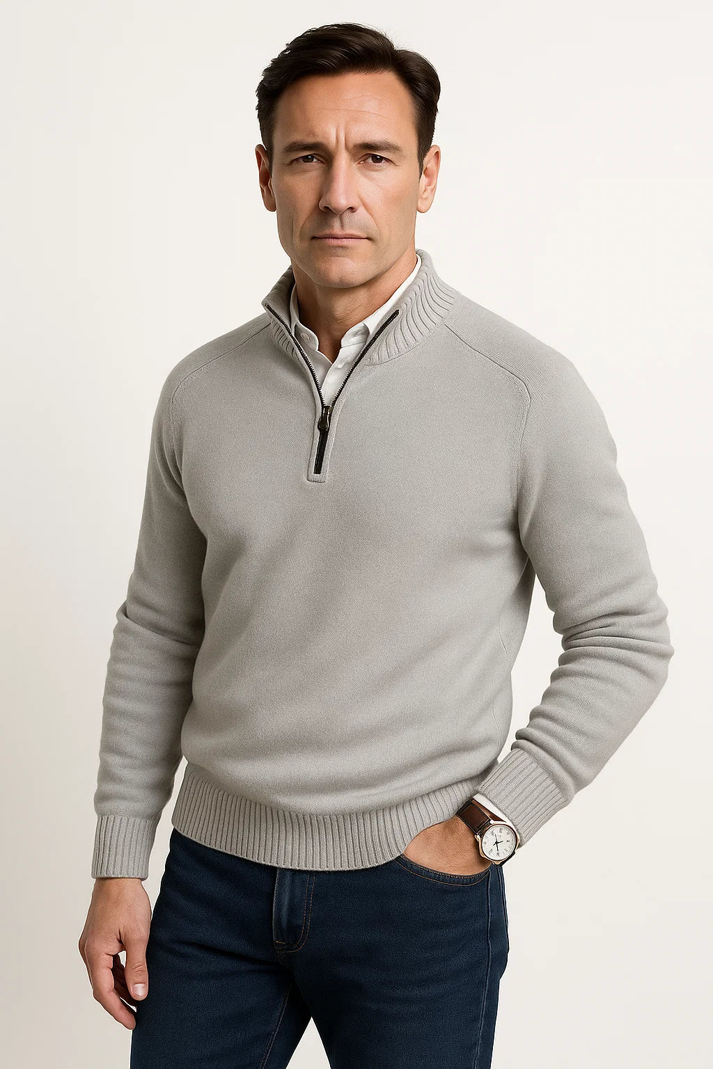 Mens Sweater Wool Relaxed Fit Long Sleeve Casual Comfort for Fall and Winter 5