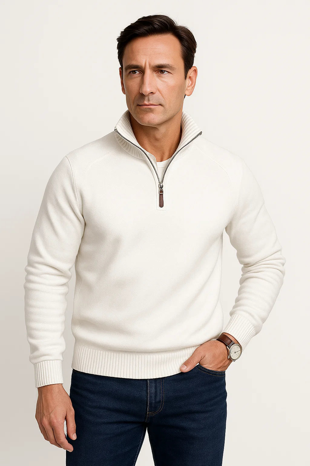 Mens Sweater Wool Relaxed Fit Long Sleeve Casual Comfort for Fall and Winter 6