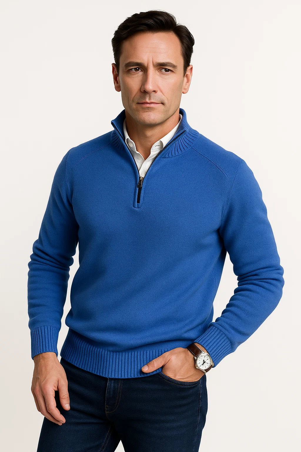 Mens Sweater Wool Relaxed Fit Long Sleeve Casual Comfort for Fall and Winter 7