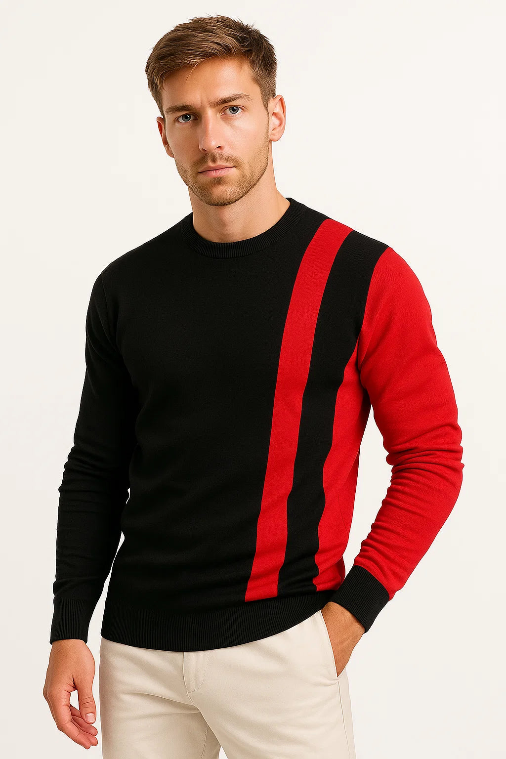 Mens Color Block Sweatshirt Polyester Long Sleeve Regular Fit 4