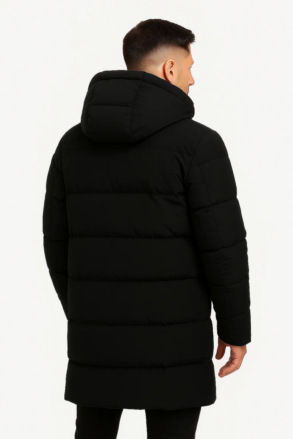 Mens Waterproof Puffer Jacket Insulated Black 2