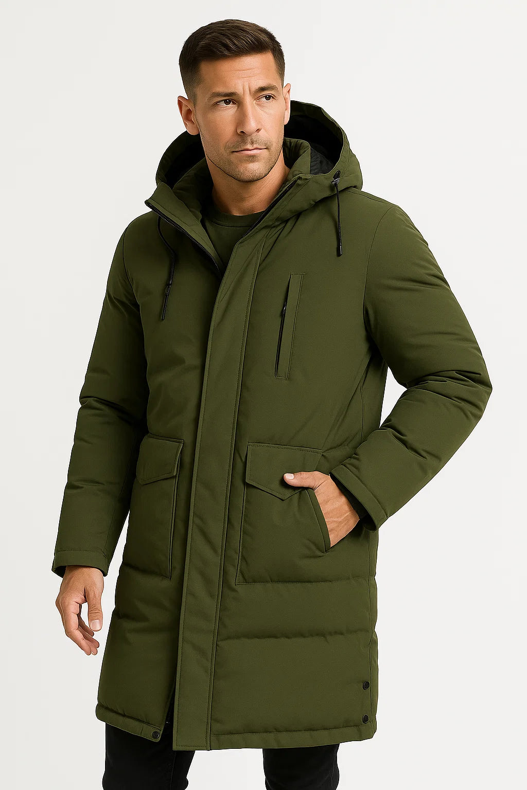 Mens Waterproof Puffer Jacket Insulated Black 4