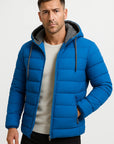 Mens Winter Jacket Lightweight Insulated with Zipper Hood Adjustable Drawstring 1