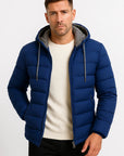 Mens Winter Jacket Lightweight Insulated with Zipper Hood Adjustable Drawstring 2