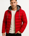 Mens Winter Jacket Lightweight Insulated with Zipper Hood Adjustable Drawstring 5
