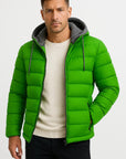 Mens Winter Jacket Lightweight Insulated with Zipper Hood Adjustable Drawstring 6