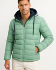 Mens Winter Jacket Lightweight Insulated with Zipper Hood Adjustable Drawstring 7