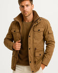 Mens Winter Jacket Army Green Fleece Thermal Hooded Jacket Casual Outdoor Jacket 1