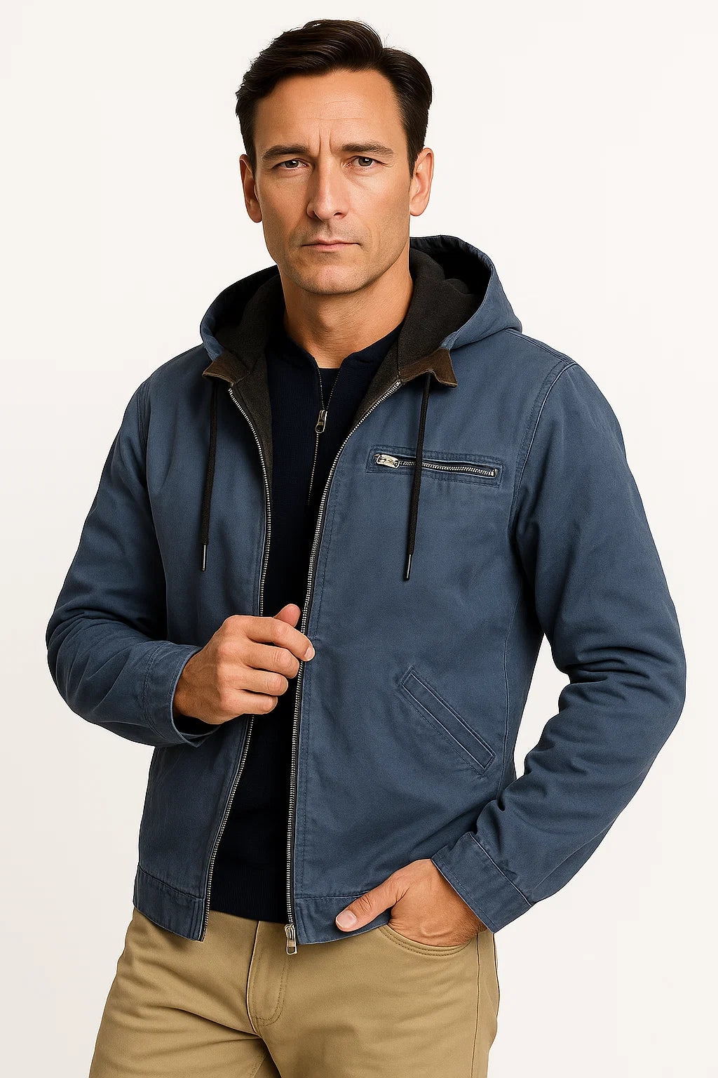 Mens Vintage Winter Jacket Brown Structured Design Comfortable Fit 2