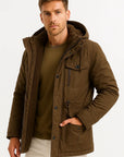 Mens Winter Jacket Cotton Insulated Windproof Casual Navy Blue 5