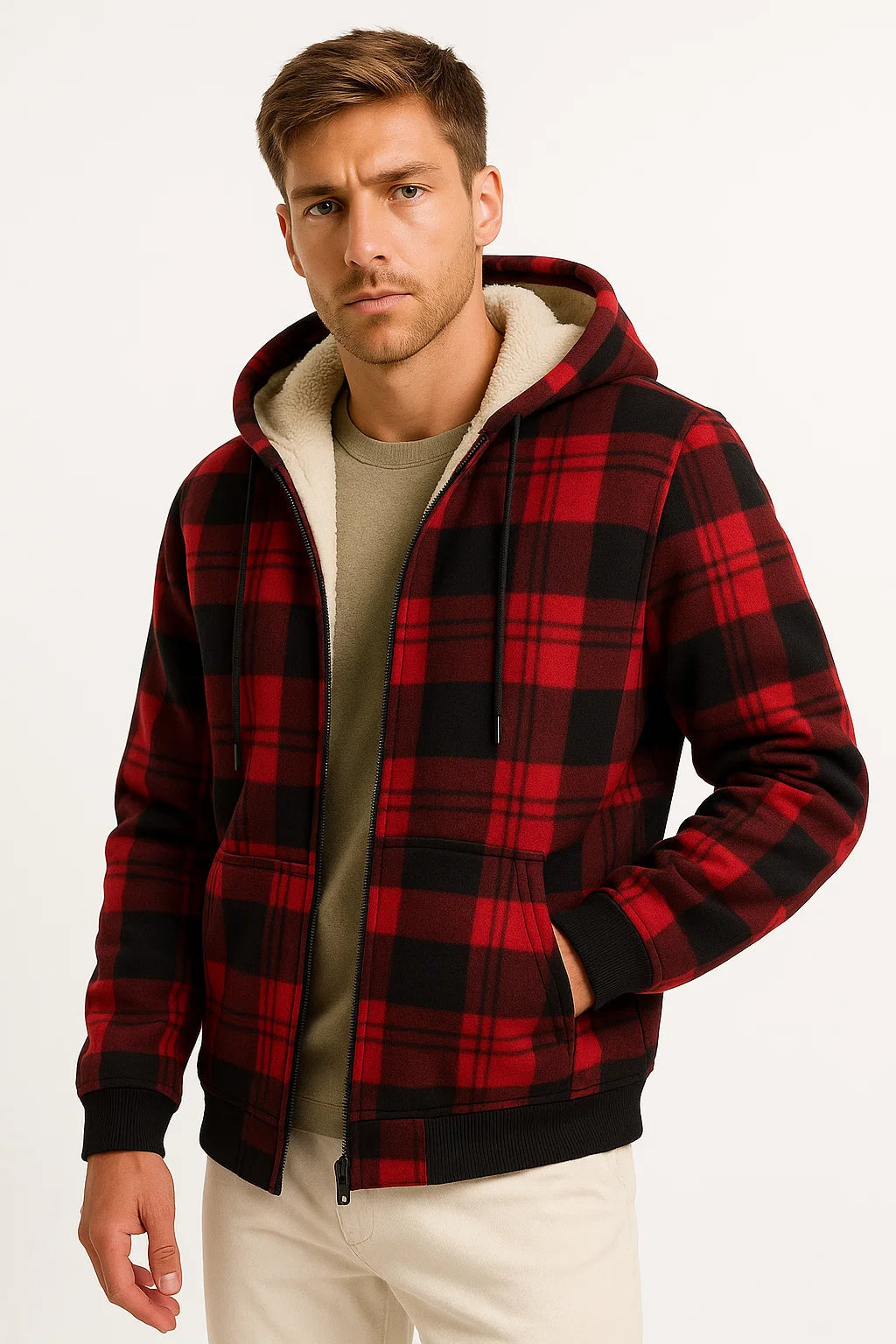 Mens Winter Jacket Black Fleece Lining Warm Insulation Casual Men 1