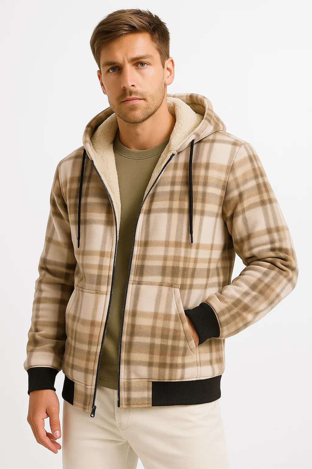 Mens Winter Jacket Black Fleece Lining Warm Insulation Casual Men 3