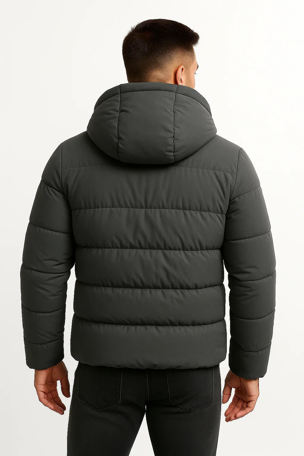 Mens Insulated Puffer Jacket Cotton Blend with Hood 2