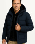 Mens Winter Jacket Black Lambswool Oversized Hooded Thick Padded Jacket 3