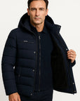 Mens Winter Jacket Black Lambswool Oversized Hooded Thick Padded Jacket 4