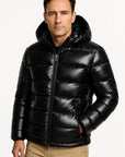 Mens Puffer Jacket Lightweight Polyester Adjustable Hood Slim Fit 1
