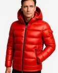 Mens Puffer Jacket Lightweight Polyester Adjustable Hood Slim Fit 4