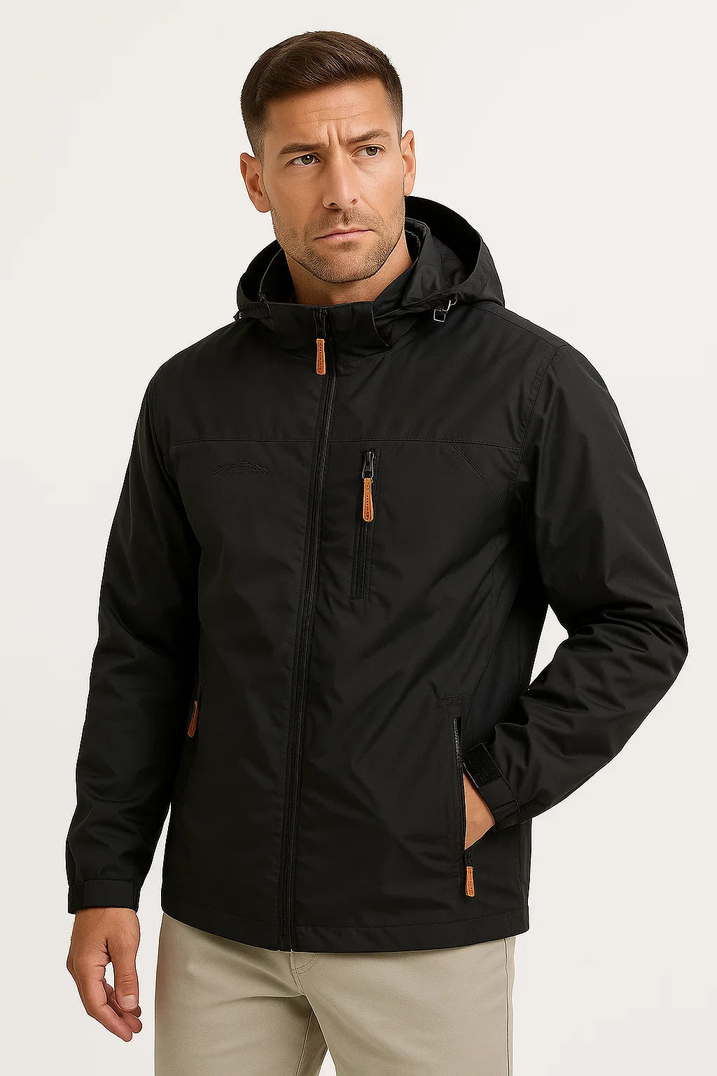 Mens Puffer Jacket Insulated Water-Resistant Nylon-Polyester with Hood 1