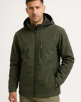 Mens Puffer Jacket Insulated Water-Resistant Nylon-Polyester with Hood 2