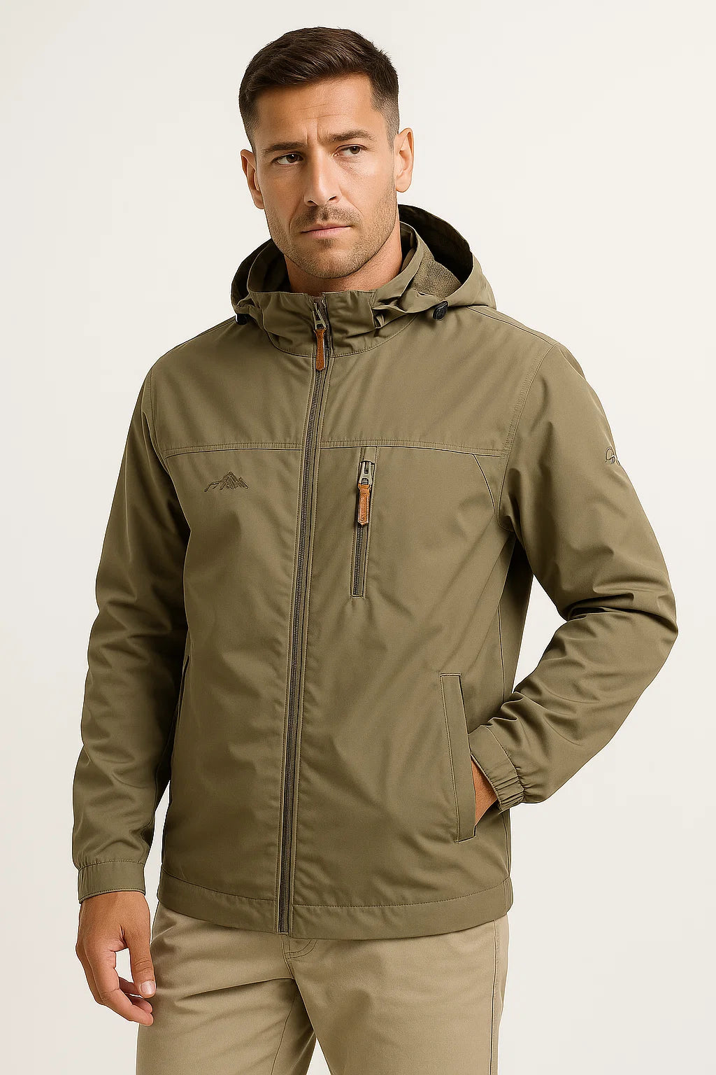 Mens Puffer Jacket Insulated Water-Resistant Nylon-Polyester with Hood 3