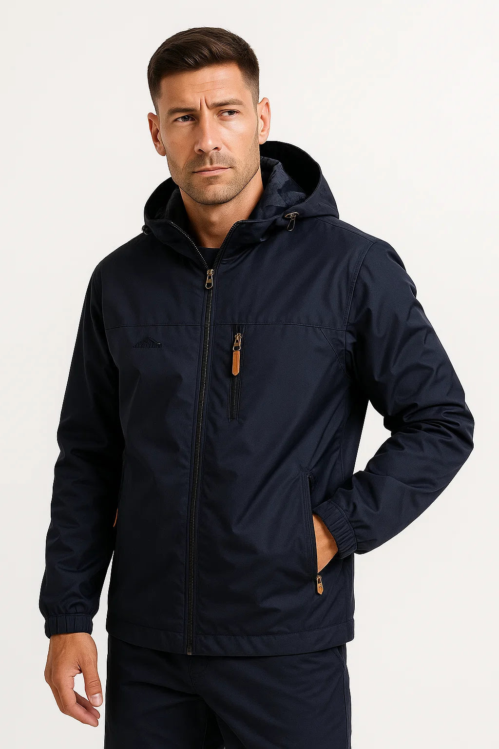 Mens Puffer Jacket Insulated Water-Resistant Nylon-Polyester with Hood 4