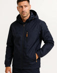 Mens Puffer Jacket Insulated Water-Resistant Nylon-Polyester with Hood 4