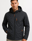 Mens Puffer Jacket Insulated Water-Resistant Nylon-Polyester with Hood 5