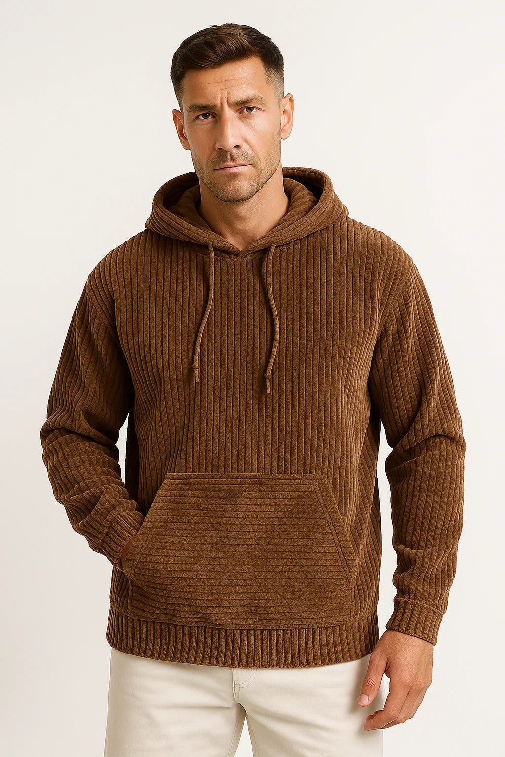 Mens Hoodie Corduroy Casual Comfortable Relaxed Fit 5