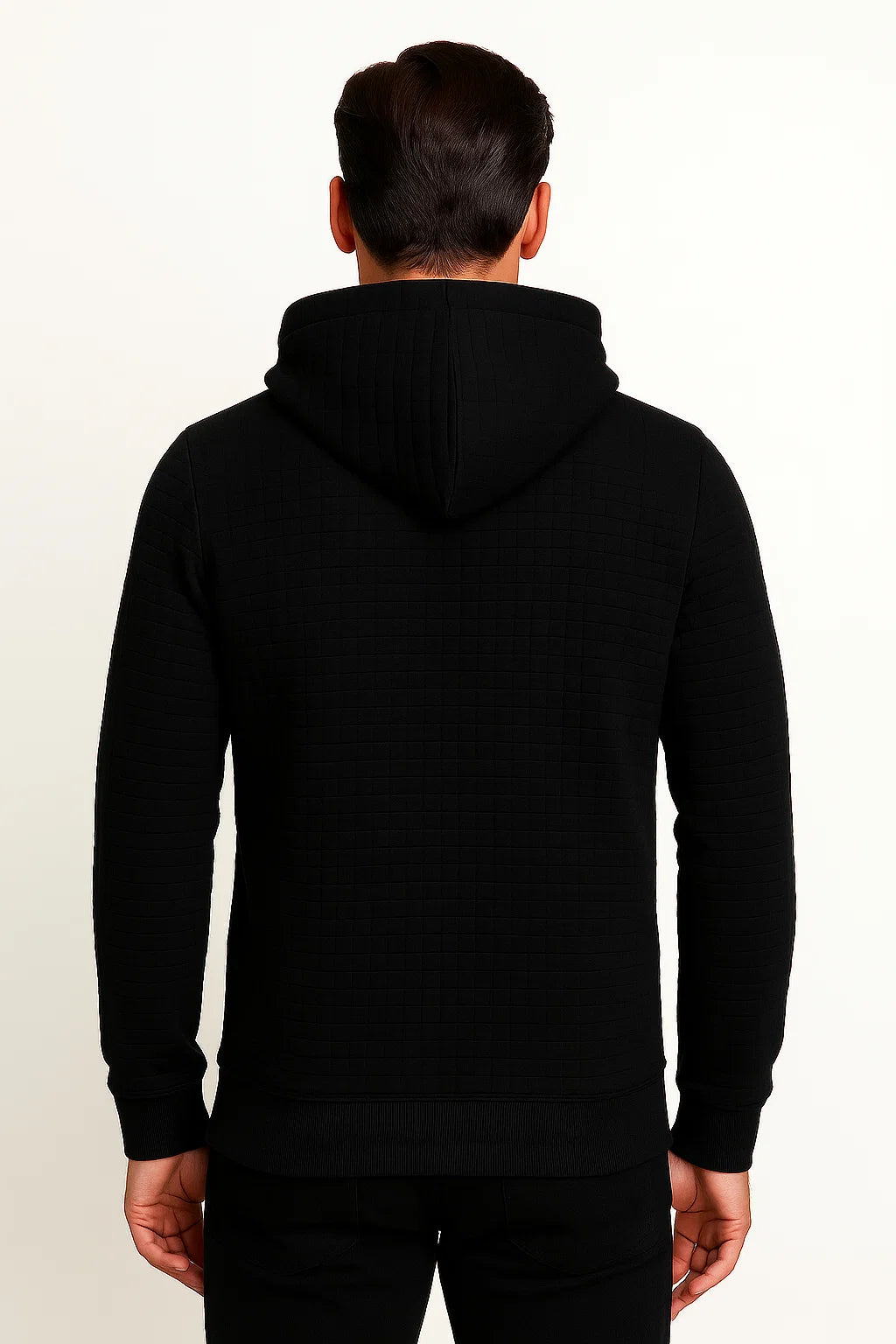 Mens Hoodie Cotton Waffle Knit Casual Warm Layering 2