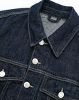 Womens Denim Jacket Blue Loose Fit Vintage With Pockets Long Sleeves Classic Collar 3