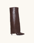 Womens Black Knee High Boots Vegan Leather 9 cm Heel with Side Zipper Elegant Design 2