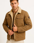 Men's Winter Jacket, Windproof Polyester Bomber with Soft Wool Lining and Multiple Pockets - Warm and Stylish for Cold Weather 1