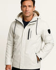 Mens Fleece Jacket Durable Material Dark Blue Sporty Design 1