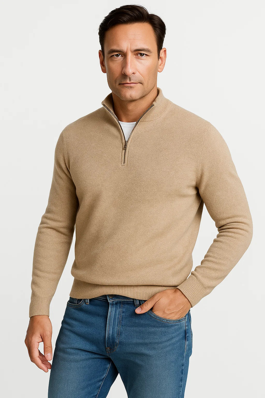Mens Half Zip Sweater Soft Knit Casual Comfort Design 2