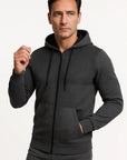 Mens Hoodie Light Blue Polka Dot Fleece Casual with Zipper 2