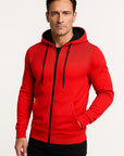 Mens Hoodie Light Blue Polka Dot Fleece Casual with Zipper 4