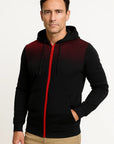 Mens Hoodie Light Blue Polka Dot Fleece Casual with Zipper 5