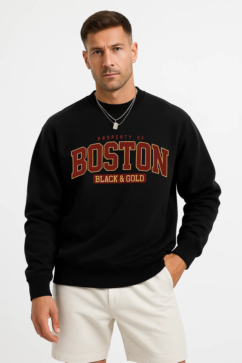 Mens Sweatshirt Cotton Blend Casual Crew Neck Ribbed Cuffs Comfort 1