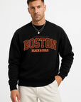 Mens Sweatshirt Cotton Blend Casual Crew Neck Ribbed Cuffs Comfort 1