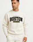 Mens Sweatshirt Cotton Blend Casual Crew Neck Ribbed Cuffs Comfort 2