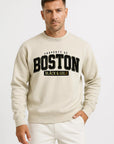 Mens Sweatshirt Cotton Blend Casual Crew Neck Ribbed Cuffs Comfort 3