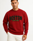 Mens Sweatshirt Cotton Blend Casual Crew Neck Ribbed Cuffs Comfort 4
