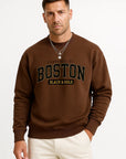 Mens Sweatshirt Cotton Blend Casual Crew Neck Ribbed Cuffs Comfort 5