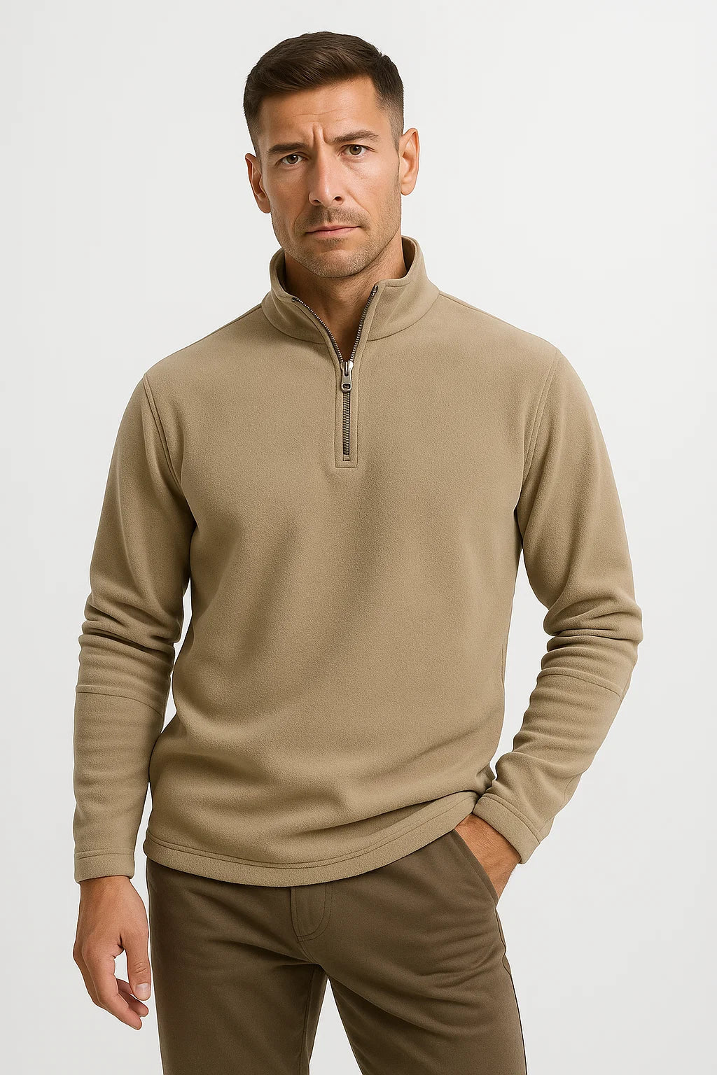 Mens Quarter Zip Sweatshirt Polar Fleece Long Sleeve Comfortable for Layering 1